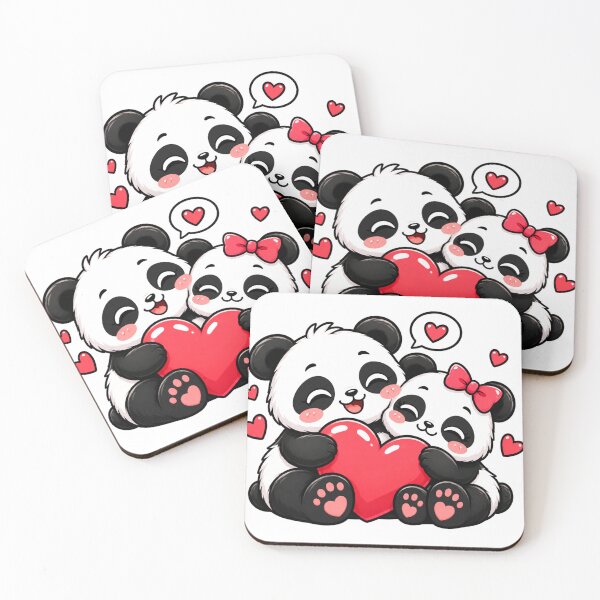 Item preview, Cute Panda Couple Love Heart Kawaii Romantic Gift for Couples designed and sold by snaperos.