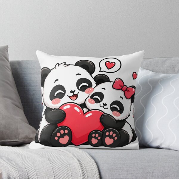 Item preview, Cute Panda Couple Love Heart Kawaii Romantic Gift for Couples designed and sold by snaperos.