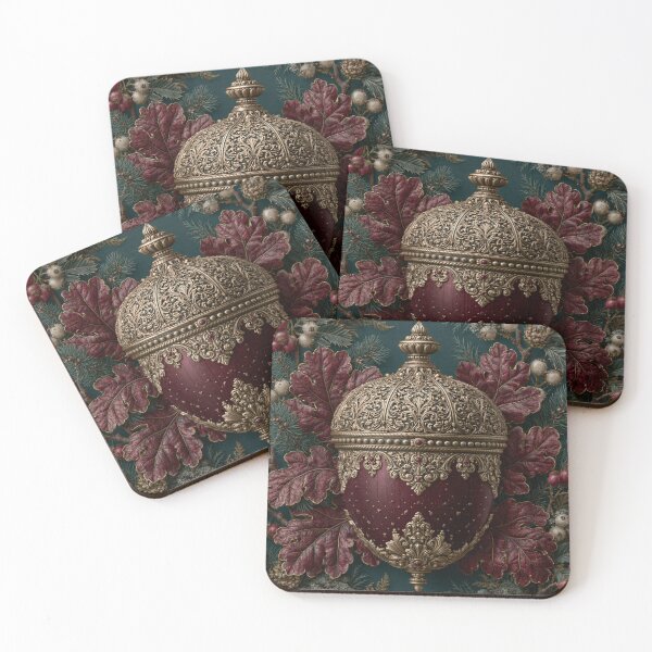 Item preview, Victorian Christmas Acorn Ornament in Burgundy and Gold designed and sold by Hoity-Toity.