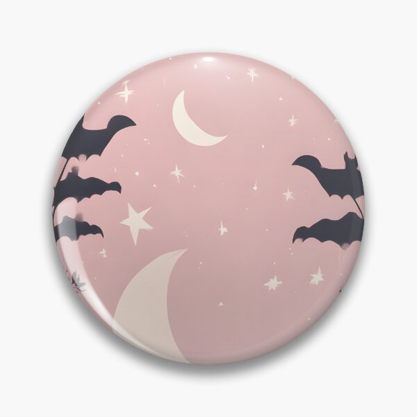 Item preview, Bats and Crescent Moon Retro Flat Art designed and sold by ChromaLens.