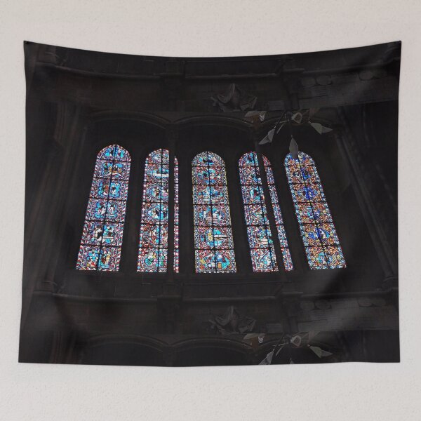 Item preview, Stained glass windows in a church designed and sold by KNBS.