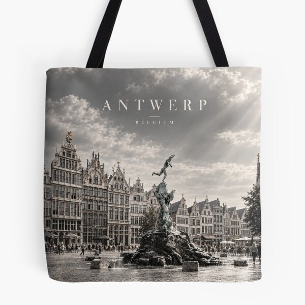 Item preview, Antwerp Cinematic Monochrome City Artwork designed and sold by MichaeIRellov.