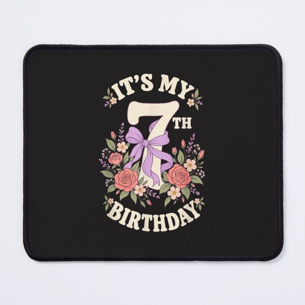 Item preview, It's My 7TH Birthday Floral Roses Girls 7 Year Old Party designed and sold by kiralynstration.