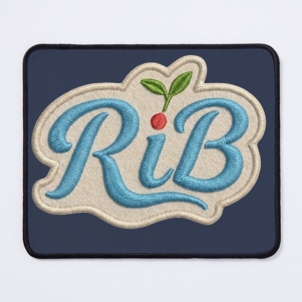 Item preview, Retro Ocean Blue Botanical RiB Script Patch designed and sold by Rib-Brand.