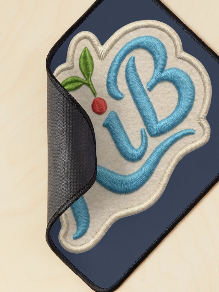 Thumbnail 2 of 5, Mouse Pad, Retro Ocean Blue Botanical RiB Script Patch designed and sold by Rib-Brand.