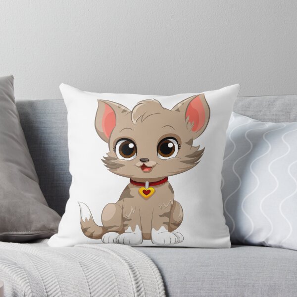 Item preview, Cute Gray Kitten with Heart Collar designed and sold by HackerLooks.