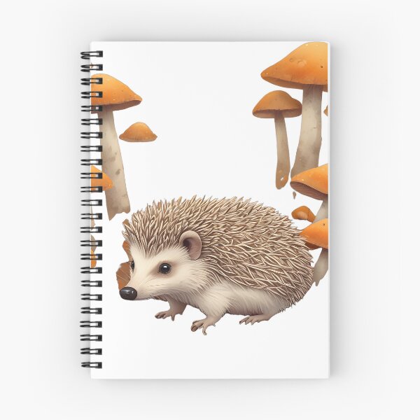 Item preview, Hedgehog with Mushrooms Painted Art designed and sold by ChromaLens.