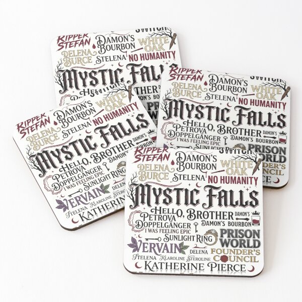 Item preview, Collage de pegatinas con citas de vampiros de Mystic Falls para fans del estilo gótico designed and sold by Fandom Universe.