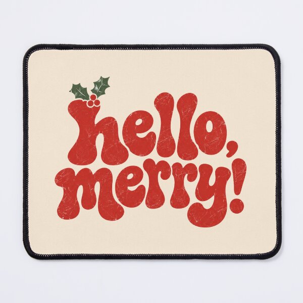 Item preview, Hello Merry Christmas Retro Wavy Holly Distressed designed and sold by Yellowriversss.