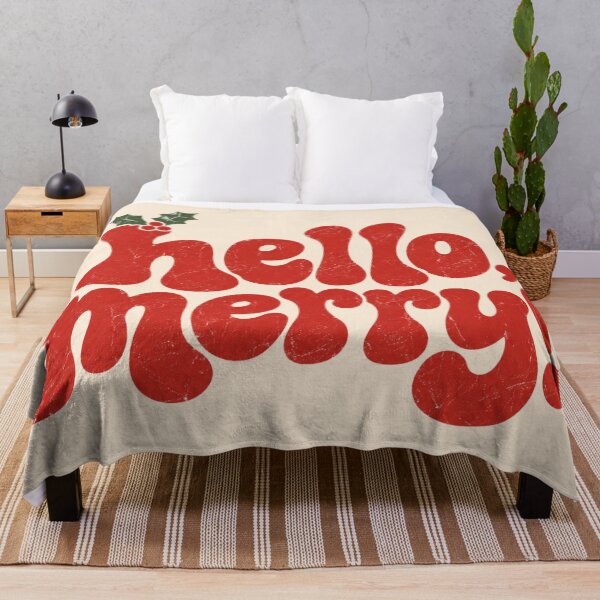 Item preview, Hello Merry Christmas Retro Wavy Holly Distressed designed and sold by Yellowriversss.