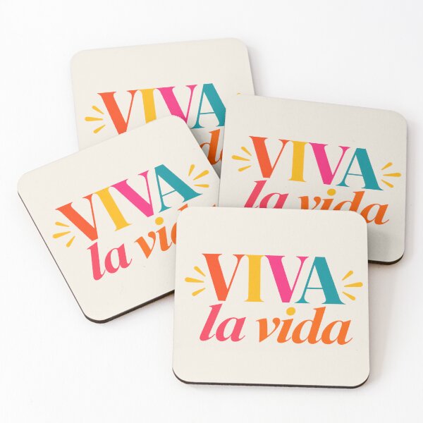 Item preview, Viva la Vida Español Frase sobre la vida Tipografía rosa y naranja designed and sold by MetaModel Editions.