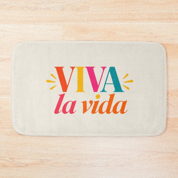 Item preview, Viva la Vida Español Frase sobre la vida Tipografía rosa y naranja designed and sold by MetaModel Editions.