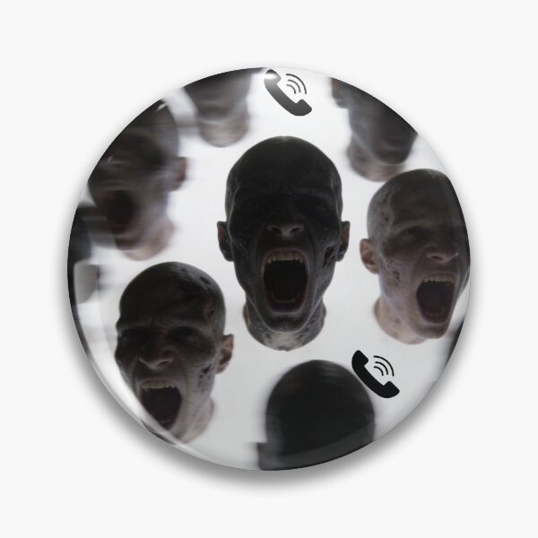 Item preview, Surreal Screaming Heads with Phone Icons Abstract Art designed and sold by bakosshops.