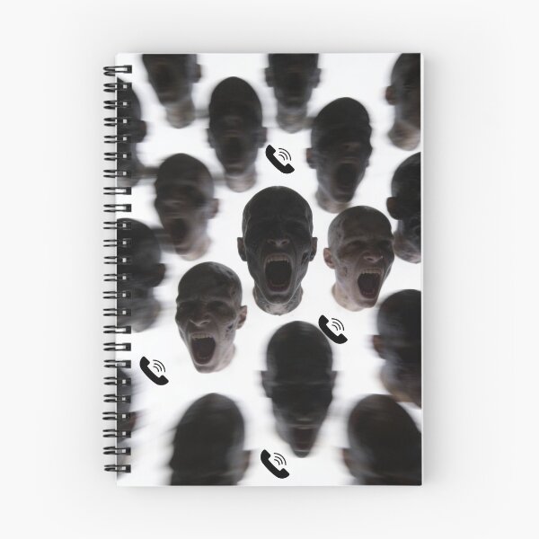 Item preview, Surreal Screaming Heads with Phone Icons Abstract Art designed and sold by bakosshops.