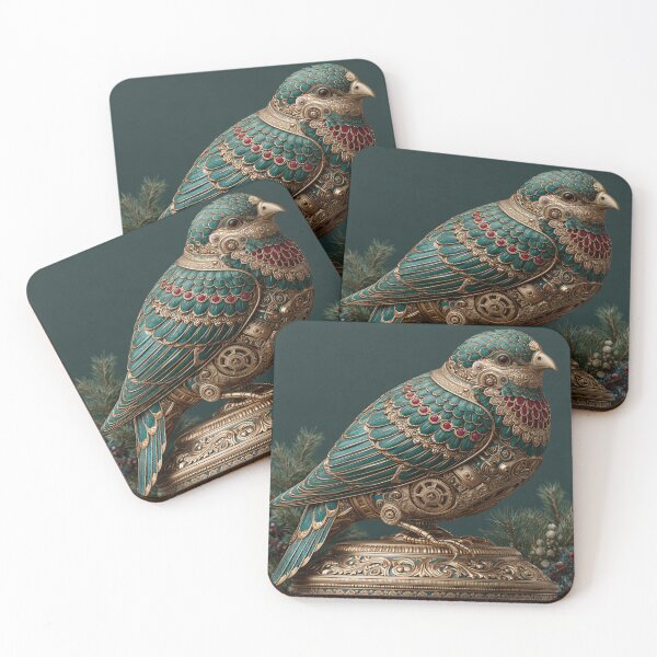 Item preview, Victorian Christmas Clockwork Bird in Teal and Gold designed and sold by Hoity-Toity.