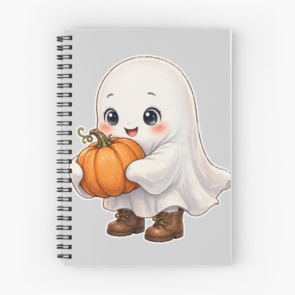 Item preview, Cute Ghost Holding Pumpkin Halloween Art designed and sold by Artistprinter.