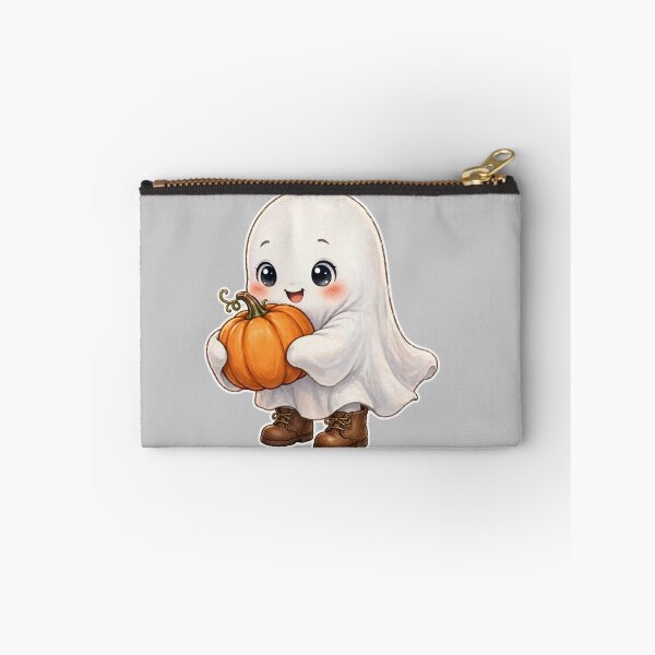 Item preview, Cute Ghost Holding Pumpkin Halloween Art designed and sold by Artistprinter.