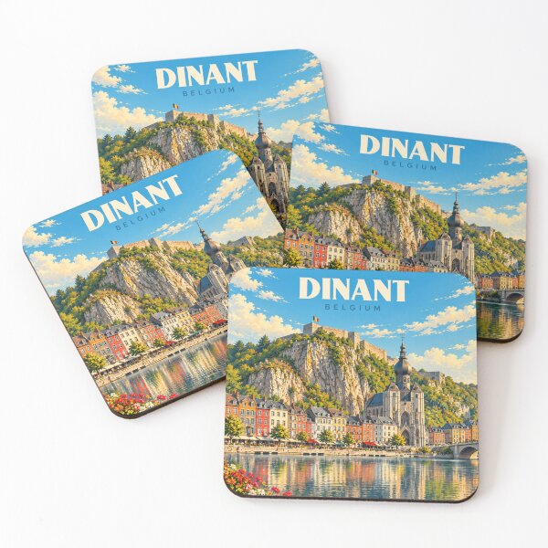 Item preview, Dinant Vintage Belgian River City Art designed and sold by MichaeIRellov.
