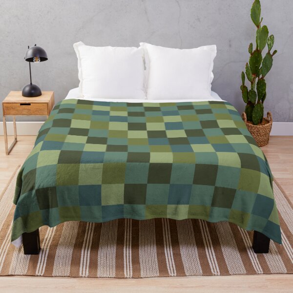 Item preview, Olive Green Checkerboard Pattern - Earthy Sage Pixel Grid Design designed and sold by UniqueDesign751.