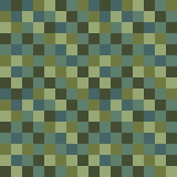 Artwork thumbnail, Olive Green Checkerboard Pattern - Earthy Sage Pixel Grid Design by UniqueDesign751