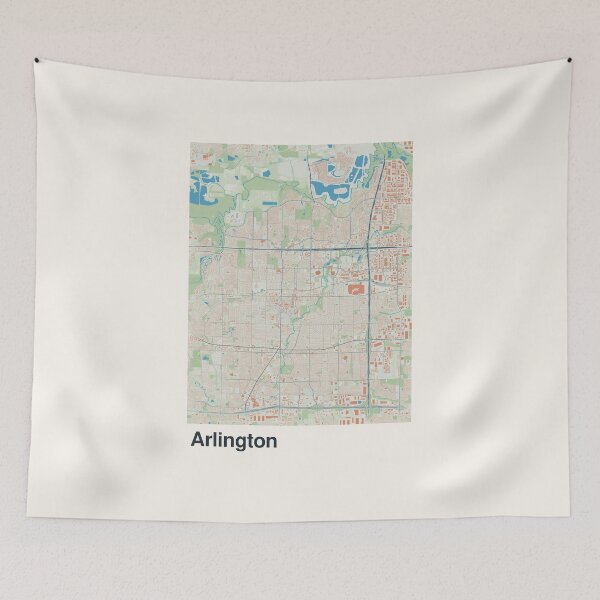 Artikelvorschau, Minimalistische Kartenkunst von Arlington entworfen und verkauft von MapsNerd.