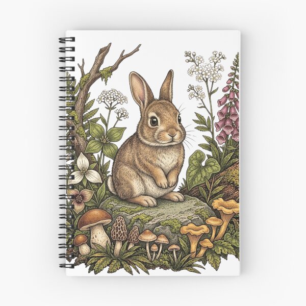 Item preview, Cute Baby Cottontail Bunny Wildflower Vintage Woodland Illustration designed and sold by lovepower.
