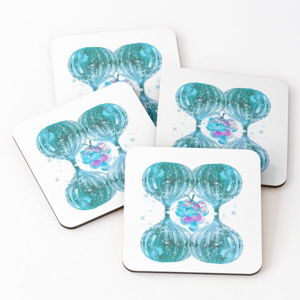 Item preview, Aquamarine Crystal Fruits & Grapes Aesthetic Art designed and sold by MinimalAurashop.