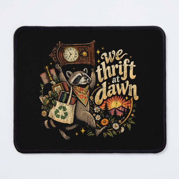 Item preview, We Thrift At Dawn Raccoon Vintage Thrifting designed and sold by saralovesart.