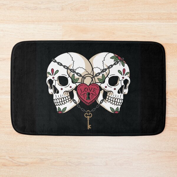 Item preview, Skull Couple Back to Back Chained Heart Art designed and sold by digizonebydas.