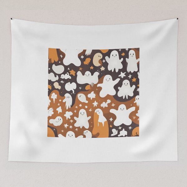 Item preview, Cute Ghosts and Pumpkins Seamless Pattern designed and sold by ChromaLens.