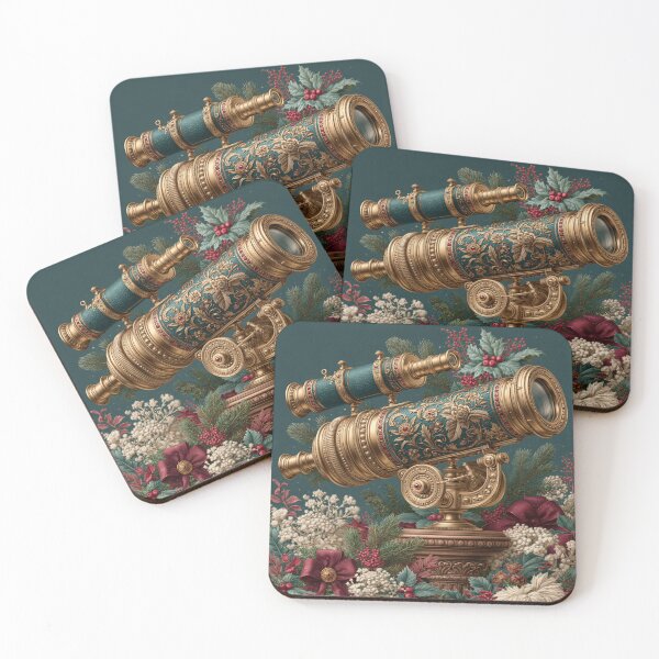 Item preview, Victorian Christmas Telescope in Teal and Gold designed and sold by Hoity-Toity.