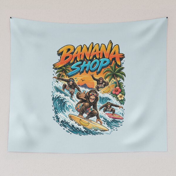 Item preview, Banana Shop – Funny Surfing Monkeys Beach Crew designed and sold by AwesomeBeyondLimits.