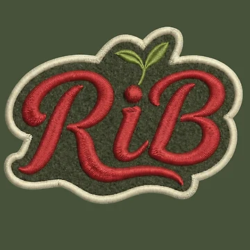 Artwork thumbnail, Forest Teal Script RiB Botanical Emblem by Rib-Brand