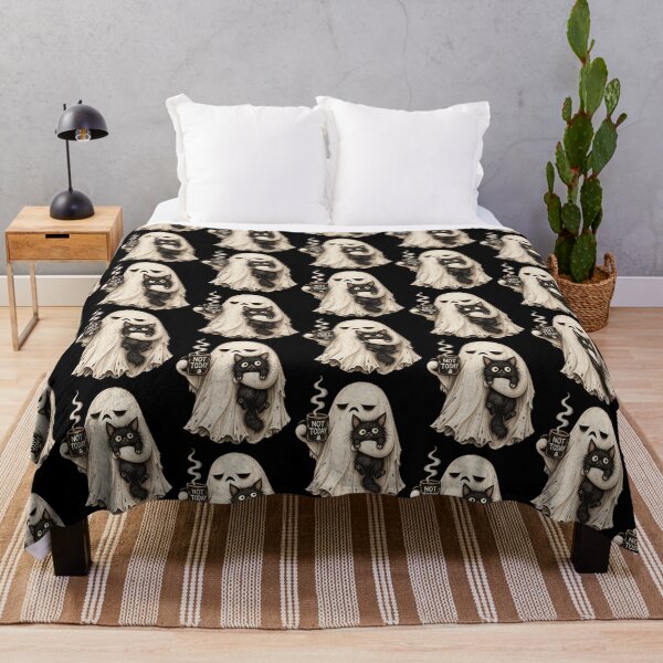 Item preview, Not Today Grumpy Ghost & Black Cat – Funny Halloween Coffee Design designed and sold by Vsajanas.