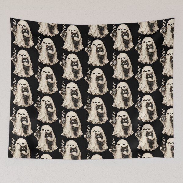 Item preview, Not Today Grumpy Ghost & Black Cat – Funny Halloween Coffee Design designed and sold by Vsajanas.
