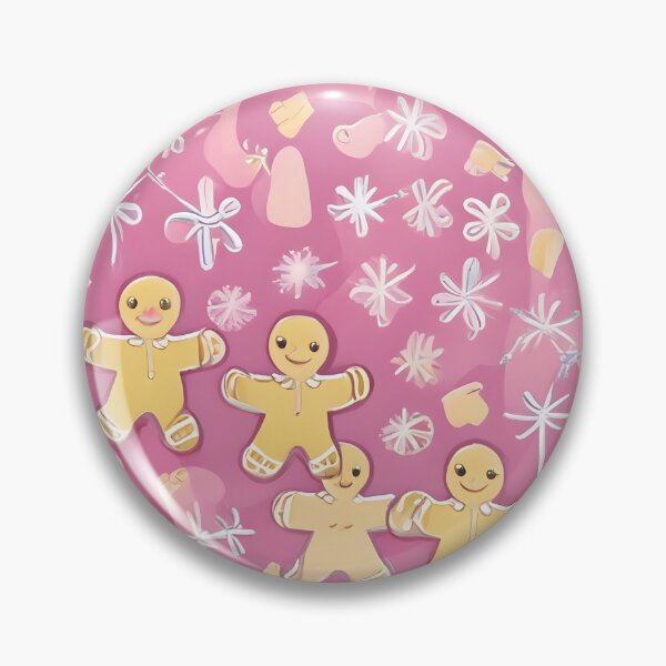 Item preview, Pink Gingerbread Men and Snowflakes Pattern designed and sold by ChromaLens.
