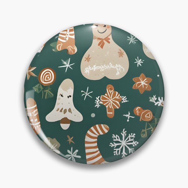 Item preview, Gingerbread Men and Snowflakes on Forest Green designed and sold by ChromaLens.