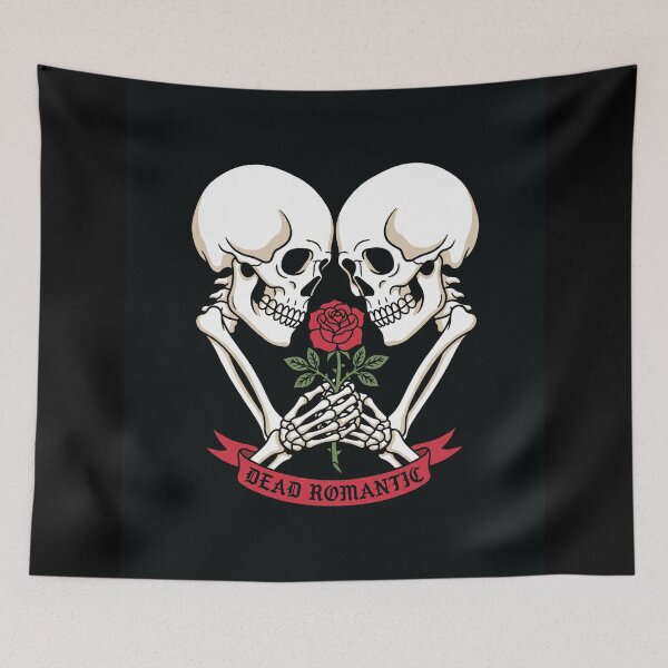 Item preview, Dead Romantic Skull Couple Holding Hands Art designed and sold by digizonebydas.