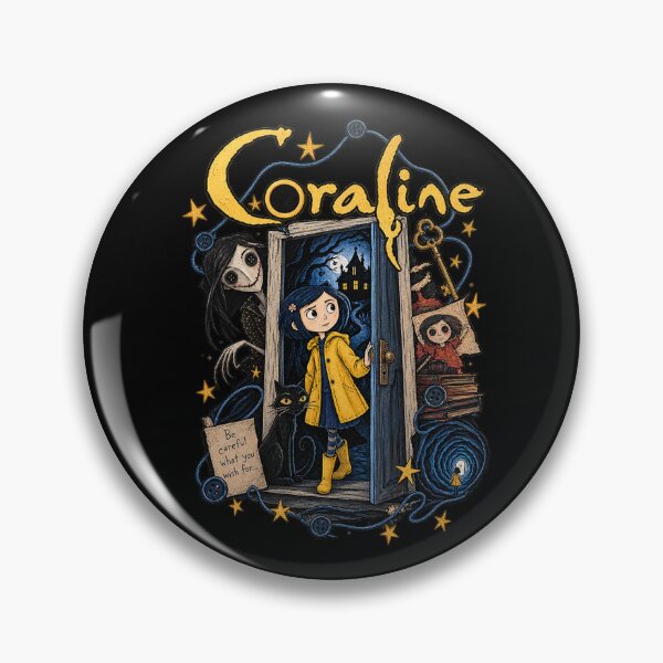 Item preview, Vintage Coraline, Coraline Yellow Raincoat Graphic, Dark Fantasy Gothic Horror designed and sold by CatiaStudioArt.
