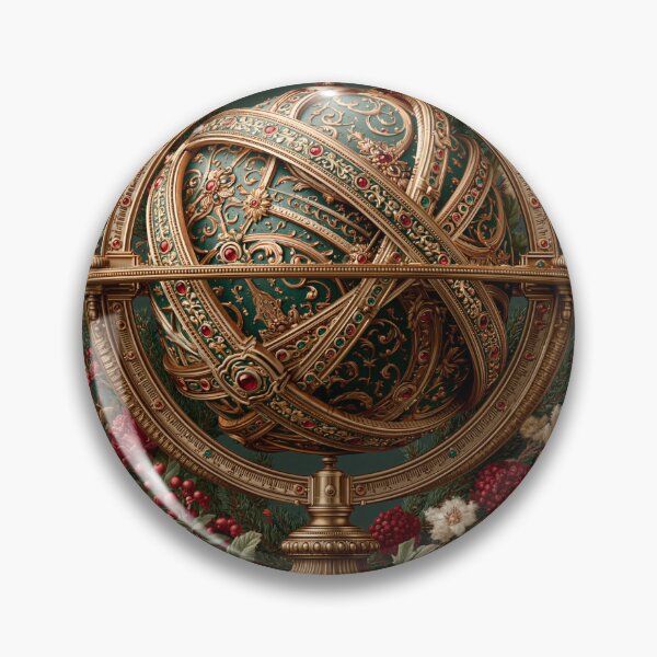 Item preview, Victorian Christmas Armillary Sphere in Teal and Gold designed and sold by Hoity-Toity.