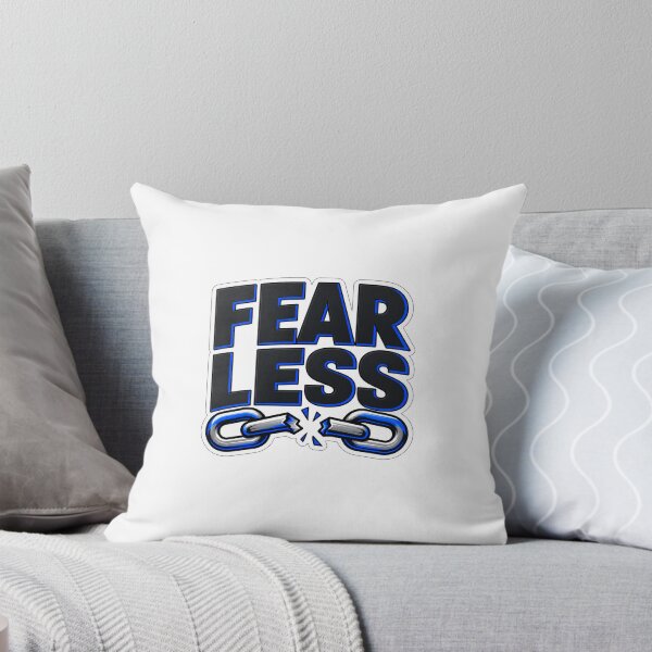 Item preview, Fearless typography sticker with broken metal chains and blue accents designed and sold by Chin2 Motion Studio.