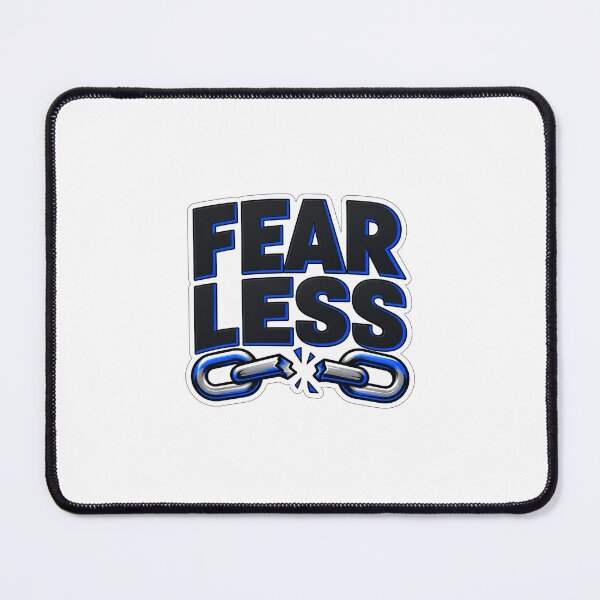 Item preview, Fearless typography sticker with broken metal chains and blue accents designed and sold by Chin2 Motion Studio.