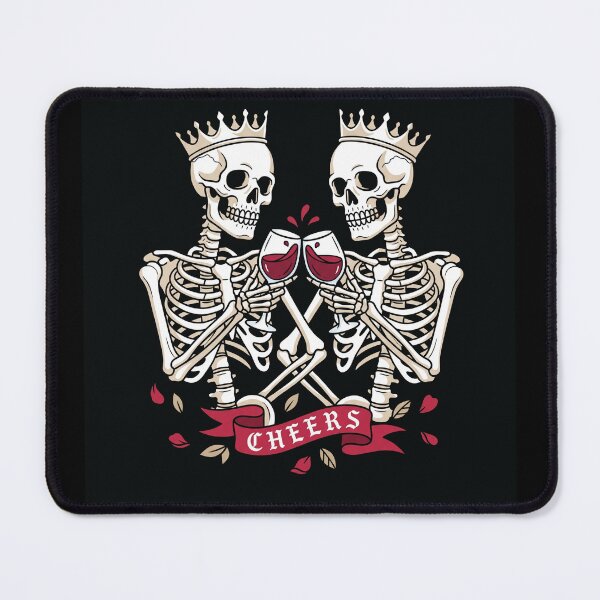 Item preview,  Skull Couple Cheers Red Wine Toast Art designed and sold by digizonebydas.