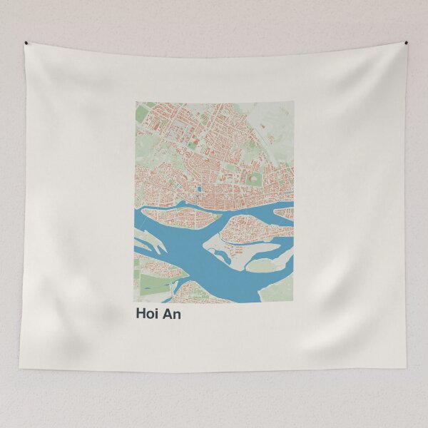 Artikelvorschau, Minimalistische Kartenkunst von Hoi An entworfen und verkauft von MapsNerd.