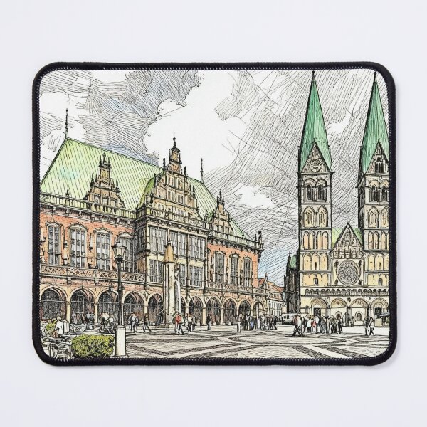 Item preview, Bremen: St. Peter's Cathedral and Bremen Town Hall designed and sold by sid1802.
