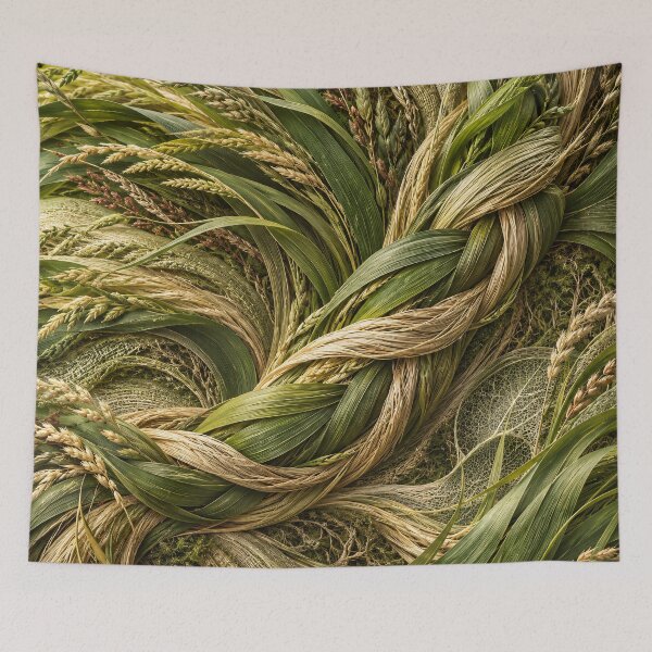 Item preview, Braided Grass and Wheat Texture – Organic Botanical Nature Art Print designed and sold by Kaleidoscope Print.