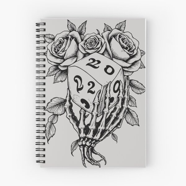 Item preview, Skeleton Hand Holding D20 Dice And Roses Tattoo Art designed and sold by Alexdreamerart.