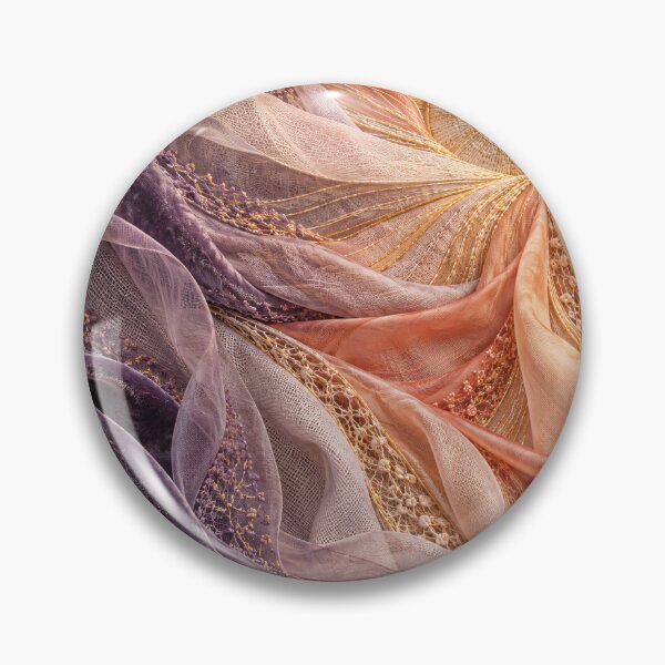 Item preview, Celestial Textile Spiral in Lavender and Peach – Luxury Abstract Fabric Art Print designed and sold by Kaleidoscope Print.