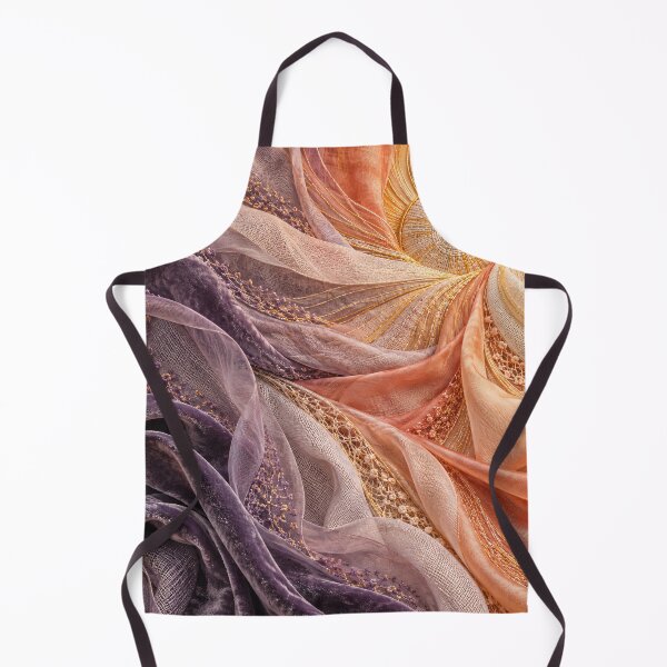 Item preview, Celestial Textile Spiral in Lavender and Peach – Luxury Abstract Fabric Art Print designed and sold by Kaleidoscope Print.