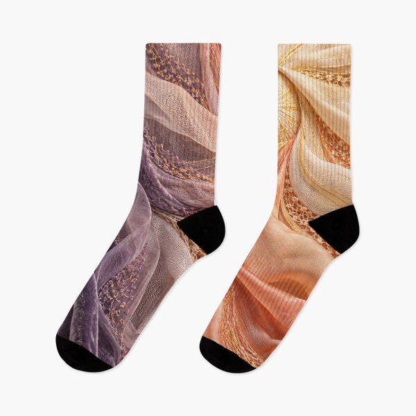 Item preview, Celestial Textile Spiral in Lavender and Peach – Luxury Abstract Fabric Art Print designed and sold by Kaleidoscope Print.